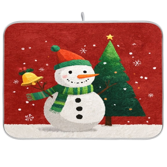 Iauyy Dish Drying Mat for Kitchen Counter, Super Absorbent & Hanging 16x18 / 18x24 Inch (S/M) Overflowing with Joy