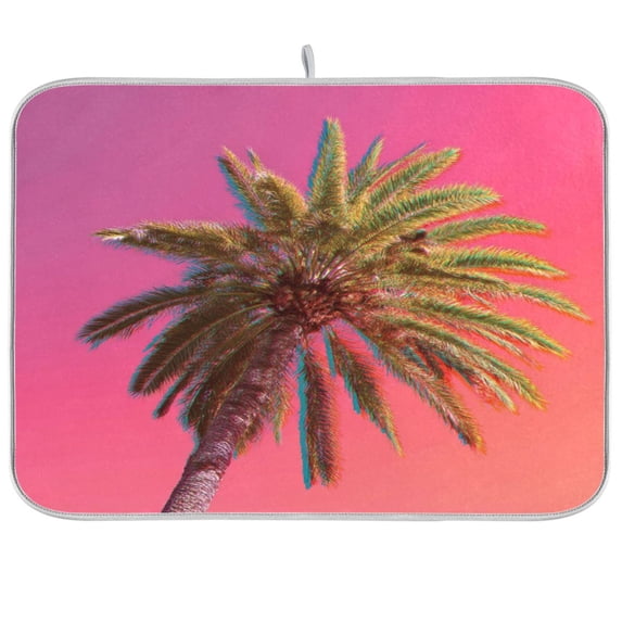 Iauyy Dish Drying Mat for Kitchen Counter, Super Absorbent & Hanging 16x18 / 18x24 Inch (S/M) Pop Art Style