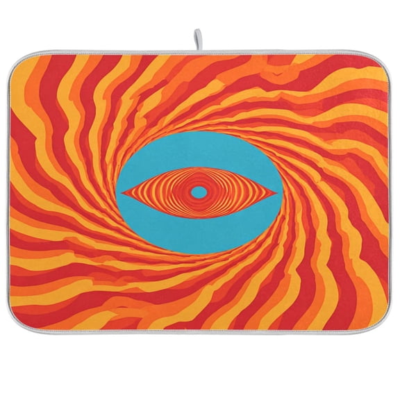 Iauyy Dish Drying Mat for Kitchen Counter, Super Absorbent & Hanging 16x18 / 18x24 Inch (S/M) Psychedelic Poster