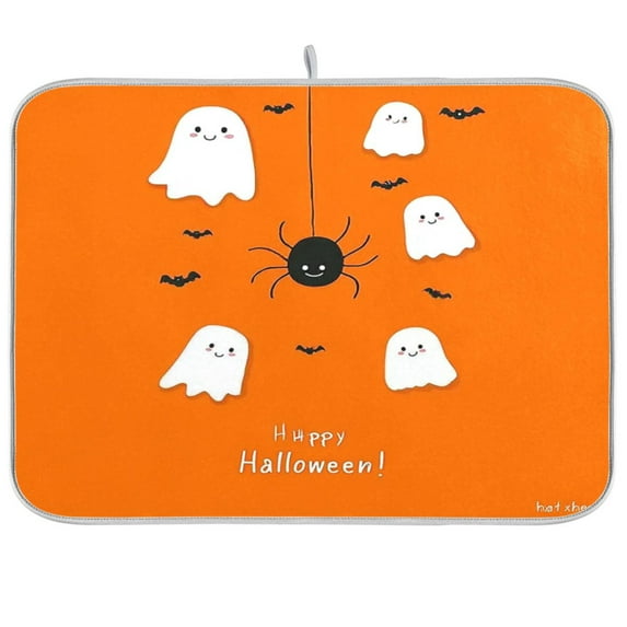 IAUYY 16 x 18 Inch Dish Drying Mat Dish Drying Mat Microfiber Kitchen Mats Large Counter Absorbent Dish Pad Drainer Rack Put on Some Halloween Costumes