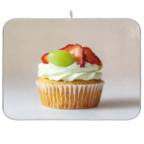 Iauyy Dish Drying Mat for Kitchen Counter, Super Absorbent & Hanging 16x18 / 18x24 Inch (S/M) Strawberry Cake