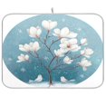 thumbnail image 1 of Iauyy Dish Drying Mat for Kitchen Counter, Super Absorbent & Hanging 16x18 / 18x24 Inch (S/M) White Magnolia Tree, 1 of 8