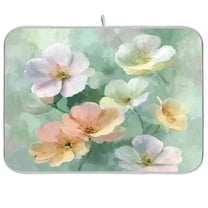 IAUYY Dish Drying Mat Dish Drying Mat Microfiber Kitchen Mats Large Counter Absorbent Dish Pad Drainer Rack A Light Green Background