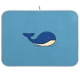 thumbnail image 1 of Iauyy Dish Drying Mat for Kitchen Counter, Super Absorbent & Hanging 16x18 / 18x24 Inch (S/M) A Lovely Blue Whale, 1 of 8