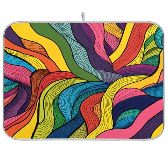 IAUYY 18 x 24 Inch Dish Drying Mat Dish Drying Mat Microfiber Kitchen Mats Large Counter Absorbent Dish Pad Drainer Rack A Sense Of Fantasy