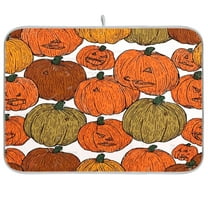 IAUYY Dish Drying Mat Dish Drying Mat Microfiber Kitchen Mats Large Counter Absorbent Dish Pad Drainer Rack Black-brown Pumpkin