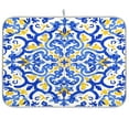 thumbnail image 1 of IAUYY 18 x 24 Inch Dish Drying Mat Dish Drying Mat Microfiber Kitchen Mats Large Counter Absorbent Dish Pad Drainer Rack Blue and Yellow Watercolor Composition, 1 of 8