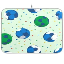 IAUYY Dish Drying Mat Dish Drying Mat Microfiber Kitchen Mats Large Counter Absorbent Dish Pad Drainer Rack Blue and Green