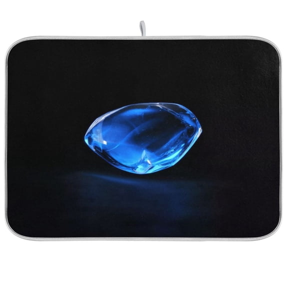 Iauyy Dish Drying Mat for Kitchen Counter, Super Absorbent & Hanging 16x18 / 18x24 Inch (S/M) Blue-light Gemstone