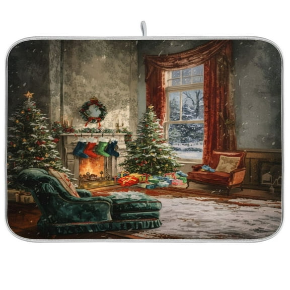 IAUYY 18 x 24 Inch Dish Drying Mat Dish Drying Mat Microfiber Kitchen Mats Large Counter Absorbent Dish Pad Drainer Rack Colorful Gifts