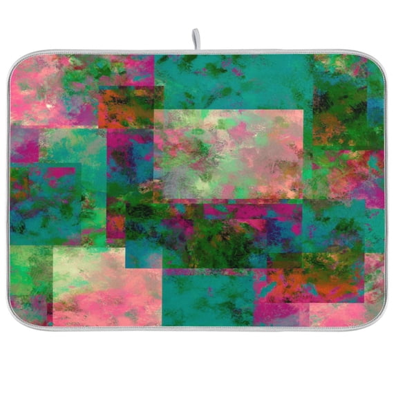 Iauyy Dish Drying Mat for Kitchen Counter, Super Absorbent & Hanging 16x18 / 18x24 Inch (S/M) Enhanced Its Artistic Appeal