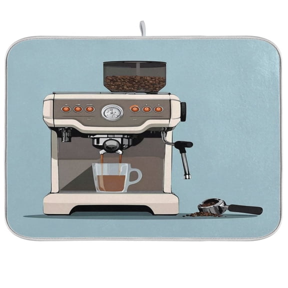Iauyy Dish Drying Mat for Kitchen Counter, Super Absorbent & Hanging 16x18 / 18x24 Inch (S/M) Espresso Machine