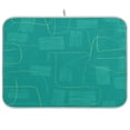 thumbnail image 1 of Iauyy Dish Drying Mat for Kitchen Counter, Super Absorbent & Hanging 16x18 / 18x24 Inch (S/M) Green Line Pattern, 1 of 8