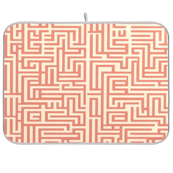 Iauyy Dish Drying Mat for Kitchen Counter, Super Absorbent & Hanging 16x18 / 18x24 Inch (S/M) Maze Pattern