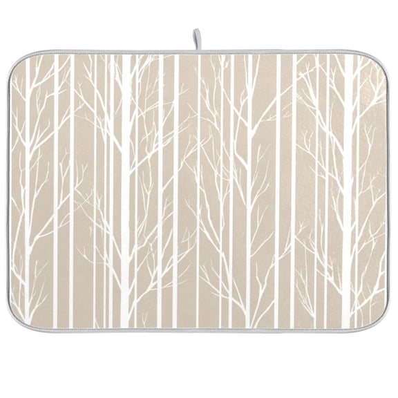 Iauyy Dish Drying Mat for Kitchen Counter, Super Absorbent & Hanging 16x18 / 18x24 Inch (S/M) Minimalist Beige