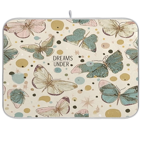IAUYY 18 x 24 Inch Dish Drying Mat Dish Drying Mat Microfiber Kitchen Mats Large Counter Absorbent Dish Pad Drainer Rack Oil Painting Of A Butterfly