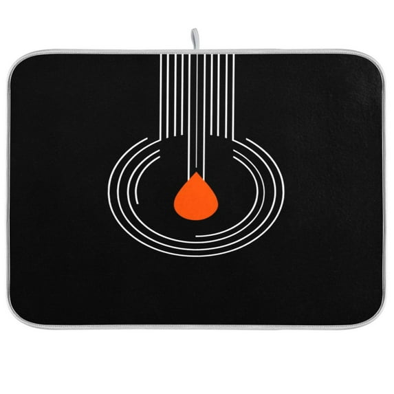 IAUYY 18 x 24 Inch Dish Drying Mat Dish Drying Mat Microfiber Kitchen Mats Large Counter Absorbent Dish Pad Drainer Rack Orange Water Droplet Element