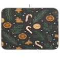 thumbnail image 1 of Iauyy Dish Drying Mat for Kitchen Counter, Super Absorbent & Hanging 16x18 / 18x24 Inch (S/M) Orange-brown Christmas, 1 of 8