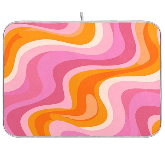 Iauyy Dish Drying Mat for Kitchen Counter, Super Absorbent & Hanging 16x18 / 18x24 Inch (S/M) Period Style