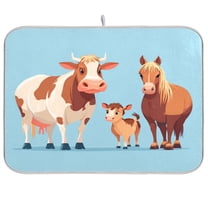 Iauyy Dish Drying Mat for Kitchen Counter, Super Absorbent & Hanging 16x18 / 18x24 Inch (S/M) Soft Light Blue