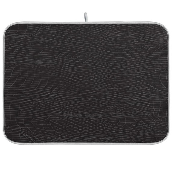 IAUYY 18 x 24 Inch Dish Drying Mat Dish Drying Mat Microfiber Kitchen Mats Large Counter Absorbent Dish Pad Drainer Rack Subtle Wavy Lines