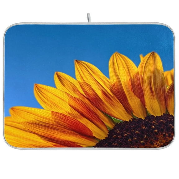 IAUYY Dish Drying Mat Dish Drying Mat Microfiber Kitchen Mats Large Counter Absorbent Dish Pad Drainer Rack Sunflower Petals