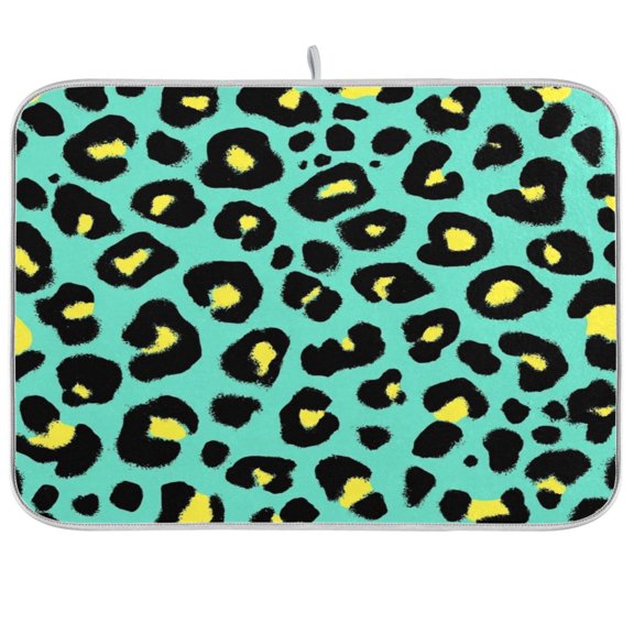 Iauyy Dish Drying Mat for Kitchen Counter, Super Absorbent & Hanging 16x18 / 18x24 Inch (S/M) Turquoise