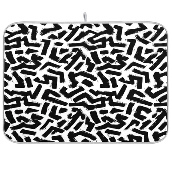 Iauyy Dish Drying Mat for Kitchen Counter, Super Absorbent & Hanging 16x18 / 18x24 Inch (S/M) White Brush Marks