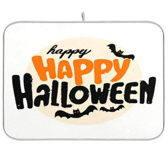 IAUYY Dish Drying Mat Dish Drying Mat Microfiber Kitchen Mats Large Counter Absorbent Dish Pad Drainer Rack White Circular Outline