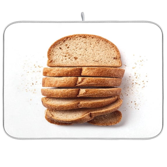 Iauyy Dish Drying Mat for Kitchen Counter, Super Absorbent & Hanging 16x18 / 18x24 Inch (S/M) Whole Wheat Bread