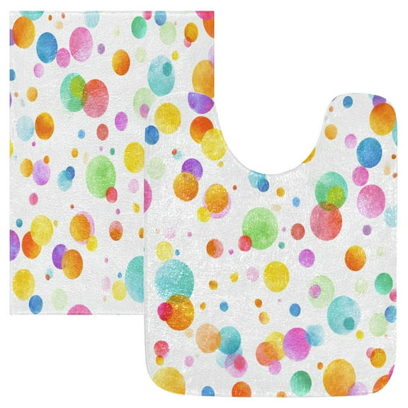 IAUYY 24x16 Inch Bath Mat Thick Soft Plush Shower Mat TPR Backing Material Non Slip Bath Mats for Bathroom for Tub Shower Hotel Colorful Little Bubbles