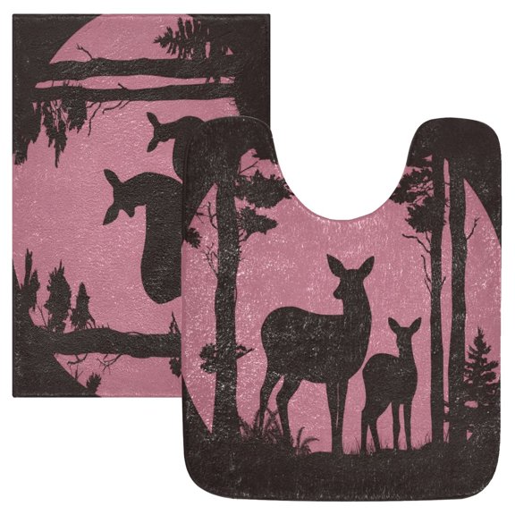 IAUYY 24x16 Inch Bath Mat Thick Soft Plush Shower Mat TPR Backing Material Non Slip Bath Mats for Bathroom for Tub Shower Hotel A Young Deer