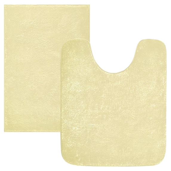 IAUYY 24x16 Inch Bath Mat Thick Soft Plush Shower Mat TPR Backing Material Non Slip Bath Mats for Bathroom for Tub Shower Hotel Broad Pale Yellow