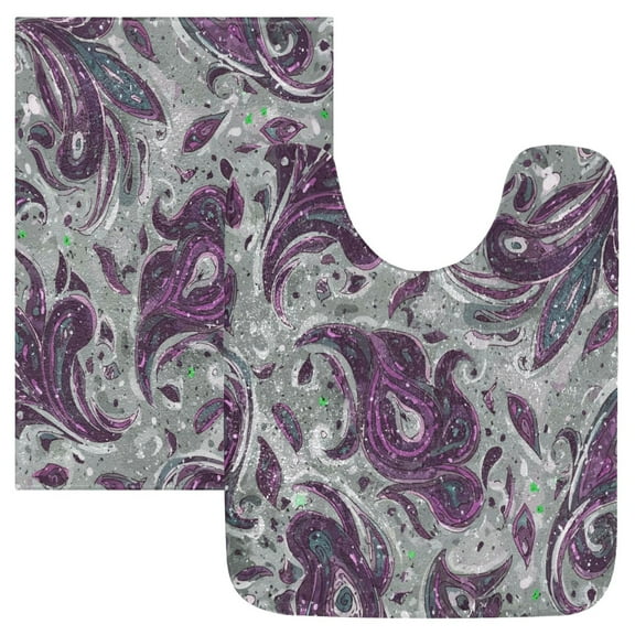 IAUYY 24x16 Inch Bath Mat Thick Soft Plush Shower Mat TPR Backing Material Non Slip Bath Mats for Bathroom for Tub Shower Hotel Deep Purple Tones