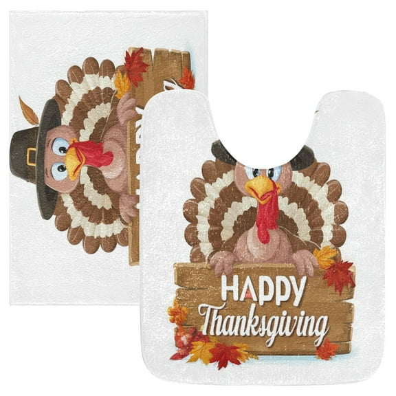 IAUYY 24x16 Inch Bath Mat Thick Soft Plush Shower Mat TPR Backing Material Non Slip Bath Mats for Bathroom for Tub Shower Hotel Turkey Wearing A Hat