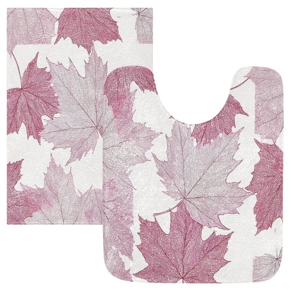 IAUYY 24x20 Inch Bath Mat Thick Soft Plush Shower Mat TPR Backing Material Non Slip Bath Mats for Bathroom for Tub Shower Hotel Artistic Maple Leaf Pattern