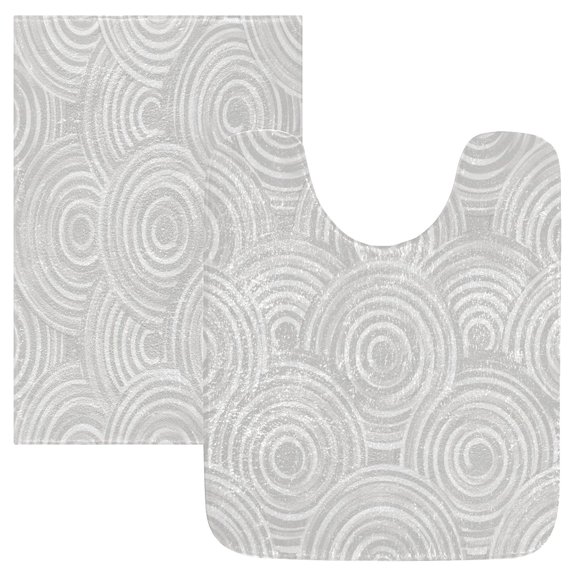 IAUYY 24x20 Inch Bath Mat Thick Soft Plush Shower Mat TPR Backing Material Non Slip Bath Mats for Bathroom for Tub Shower Hotel Concentric Circle Elements