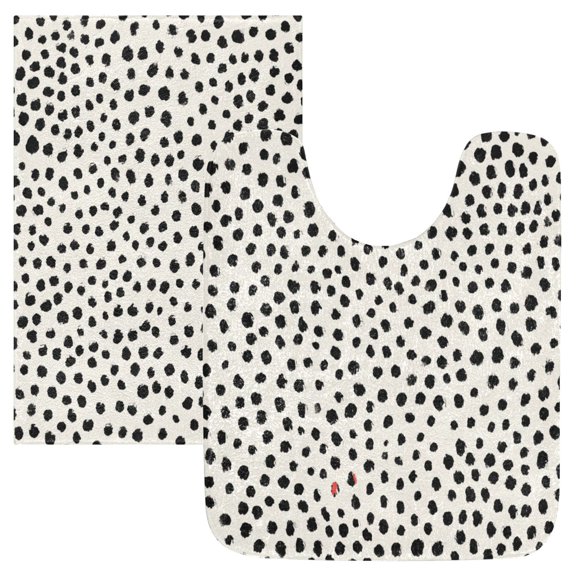 IAUYY 24x20 Inch Bath Mat Thick Soft Plush Shower Mat TPR Backing Material Non Slip Bath Mats for Bathroom for Tub Shower Hotel Dalmatian Spots
