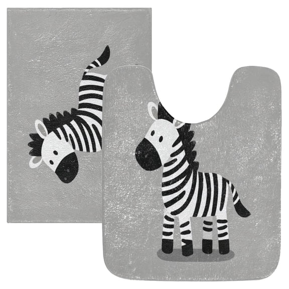 IAUYY 24x20 Inch Bath Mat Thick Soft Plush Shower Mat TPR Backing Material Non Slip Bath Mats for Bathroom for Tub Shower Hotel Illustrated Zebra