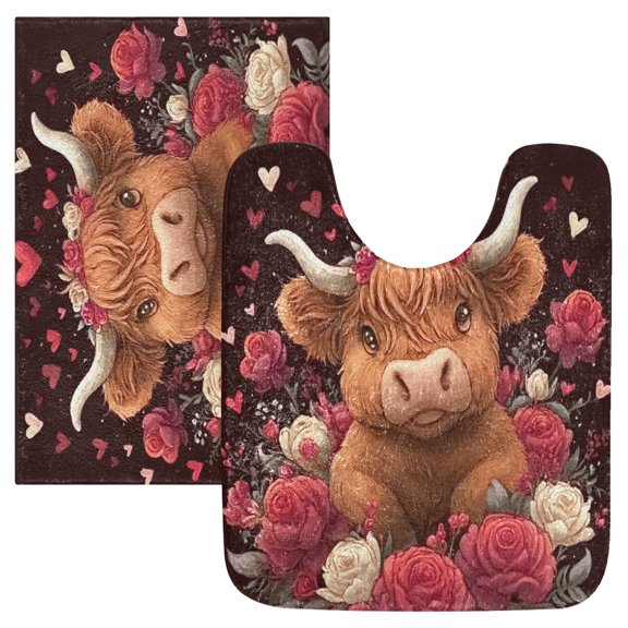 IAUYY 24x20 Inch Bath Mat Thick Soft Plush Shower Mat TPR Backing Material Non Slip Bath Mats for Bathroom for Tub Shower Hotel Young Calf-a