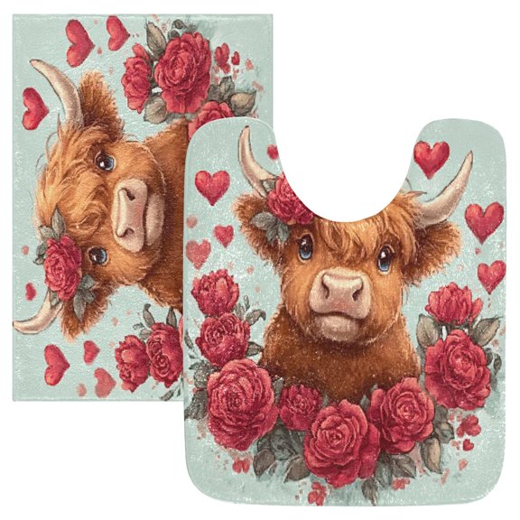 IAUYY 24x20 Inch Bath Mat Thick Soft Plush Shower Mat TPR Backing Material Non Slip Bath Mats for Bathroom for Tub Shower Hotel Young Calf-b