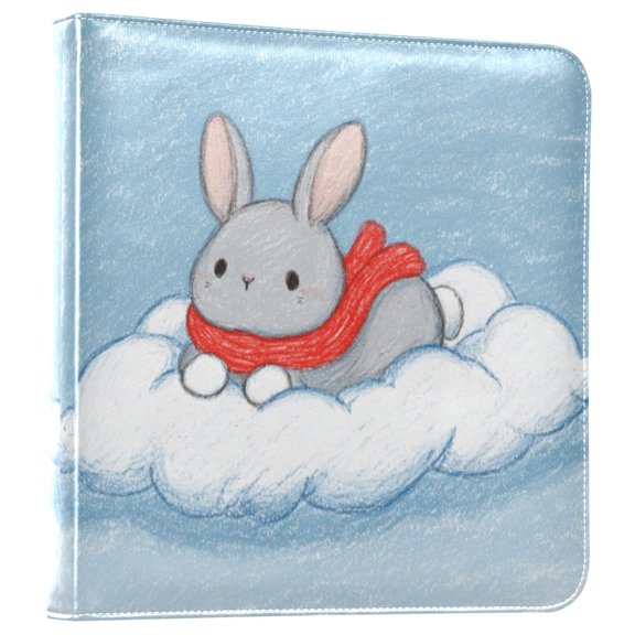 IAUYY 30x28.5x3.8cm Photo Album 20 Pieces Photocard Binder DIY Design for Convenient Storage Scrapbooking Albums for Family Photo Album Wedding Album,Little Rabbit Is on The Cloud