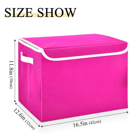 IAUYY 42*32*30cm Storage Bin with Lid Storage Boxes with Handles,300D Oxford Fabric+Hollow Board Applicable to Clothes Storage Office Storage,A Bright and Vivid