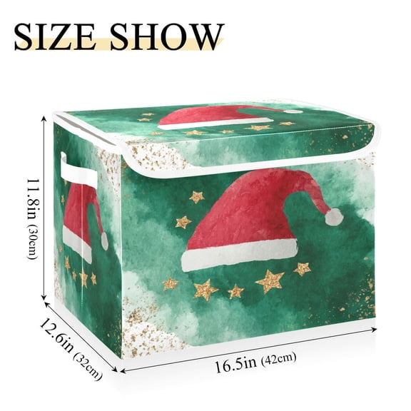 IAUYY 42*32*30cm Storage Bin with Lid Storage Boxes with Handles,300D Oxford Fabric+Hollow Board Applicable to Clothes Storage Office Storage,A Festive Atmosphere