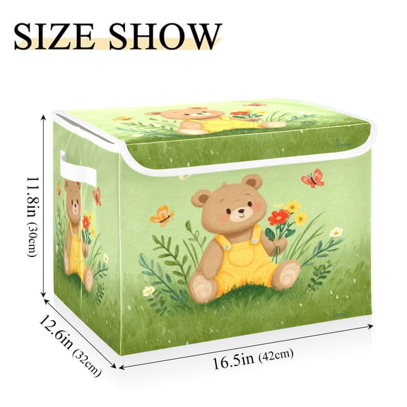 IAUYY 42*32*30cm Storage Bin with Lid Storage Boxes with Handles,300D Oxford Fabric+Hollow Board Applicable to Clothes Storage Office Storage,Butterflies Are Fluttering