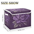 thumbnail image 1 of IAUYY 42*32*30cm Storage Bin with Lid Storage Boxes with Handles,300D Oxford Fabric+Hollow Board Applicable to Clothes Storage Office Storage,Deep Violet Color, 1 of 6