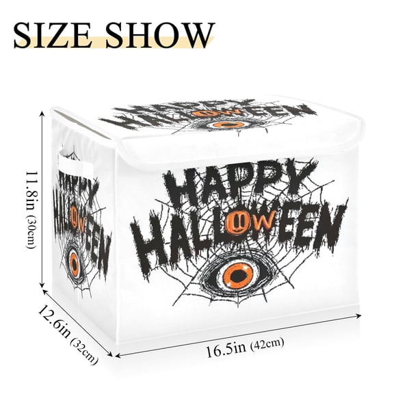 IAUYY 42*32*30cm Storage Bin with Lid Storage Boxes with Handles,300D Oxford Fabric+Hollow Board Applicable to Clothes Storage Office Storage,Eye Pattern