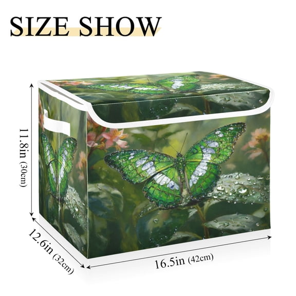 IAUYY 42*32*30cm Storage Bin with Lid Storage Boxes with Handles,300D Oxford Fabric+Hollow Board Applicable to Clothes Storage Office Storage,Impressionist Style Oil Painting