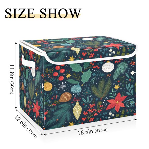 IAUYY 42*32*30cm Storage Bin with Lid Storage Boxes with Handles,300D Oxford Fabric+Hollow Board Applicable to Clothes Storage Office Storage,Magical Patterns