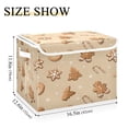 thumbnail image 1 of IAUYY 42*32*30cm Storage Bin with Lid Storage Boxes with Handles,300D Oxford Fabric+Hollow Board Applicable to Clothes Storage Office Storage,Ordered Gingerbread Cookies, 1 of 6